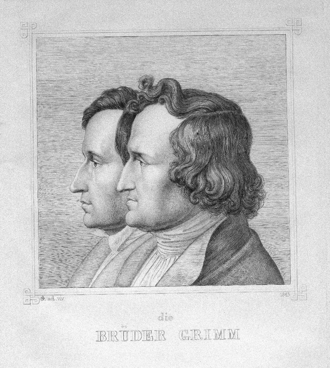Jacob e Wilhelm Grimm, 1843 da Ludwig Emil Grimm