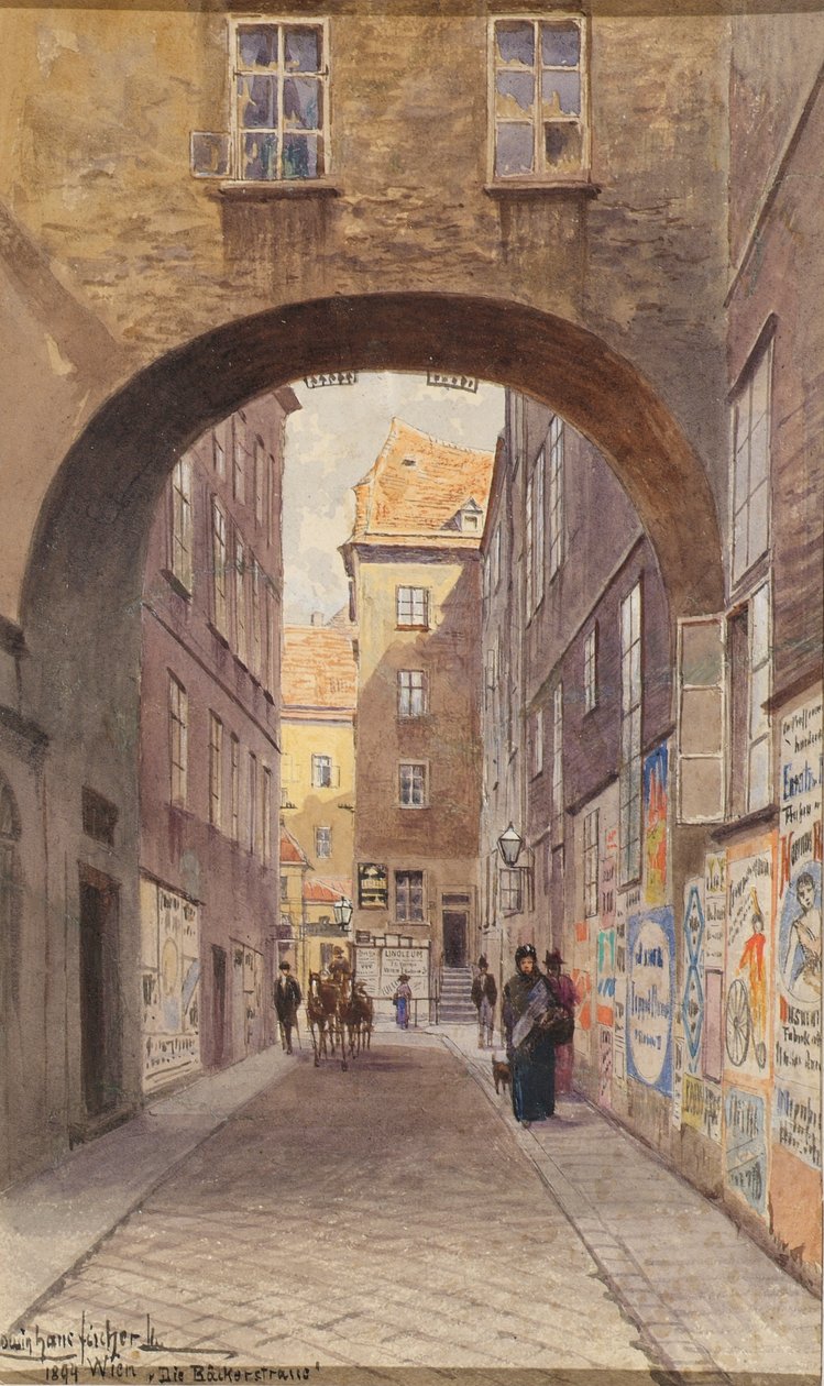 La Bäckerstraße a Vienna da Ludwig Hans Fischer