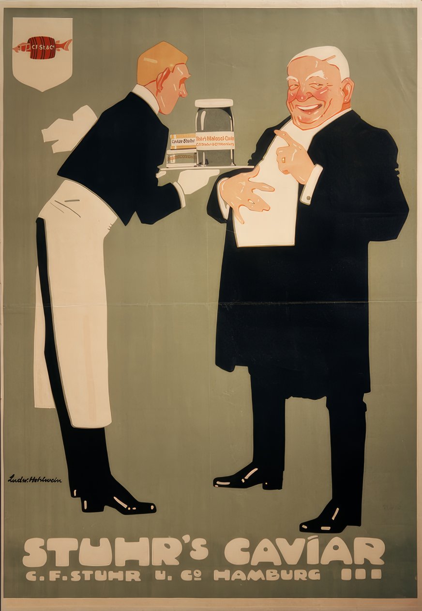 Alimenti / Caviale (uova pulite e salate) da Ludwig Hohlwein