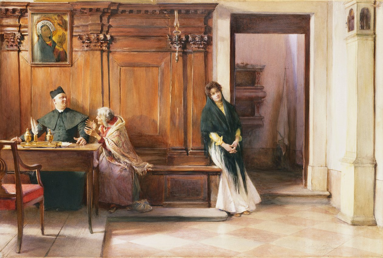 Un intervento clericale, 1897 da Ludwig Passini