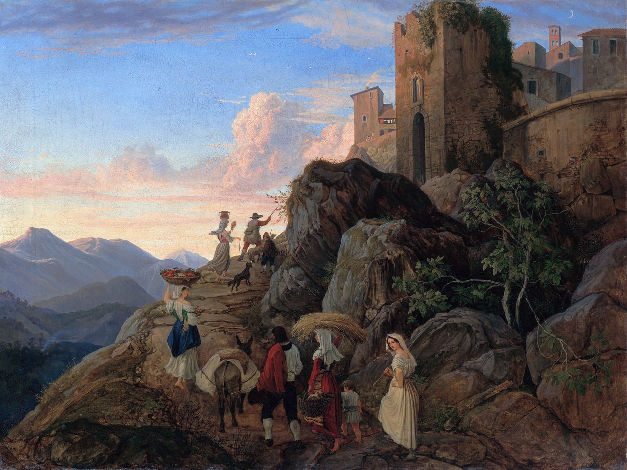 Civitella (Evening) da Ludwig Richter