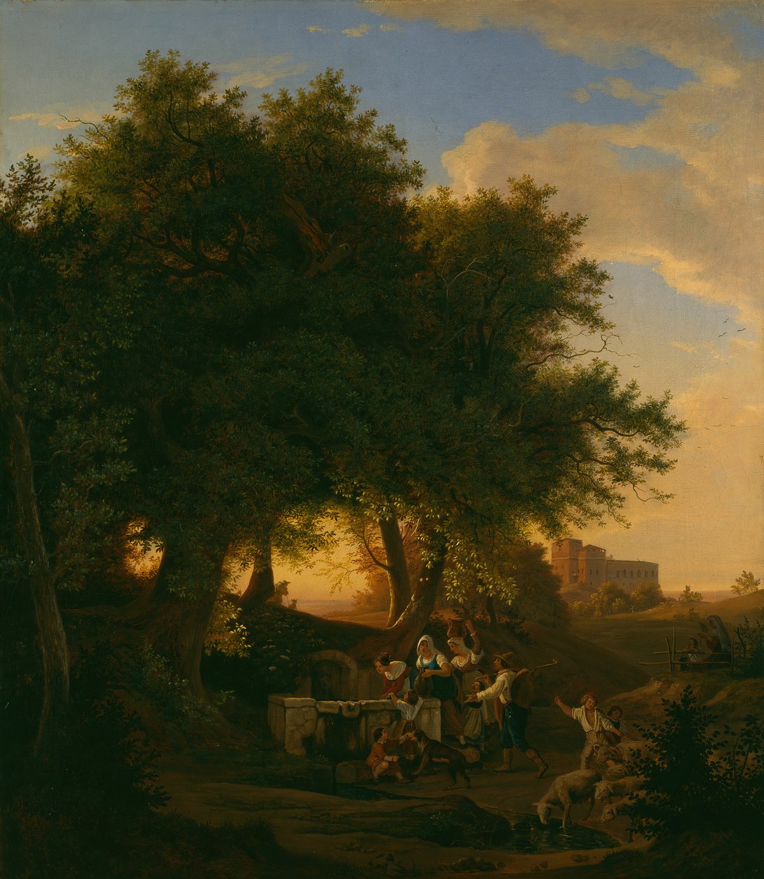 La fontana a Grottaferrata, 1832 da Ludwig Richter