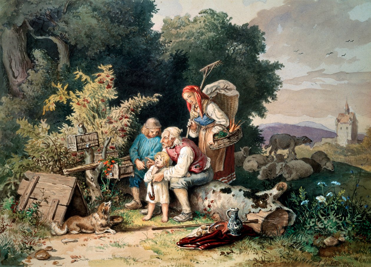 La Famiglia del Pastore, 1837 da Ludwig Richter