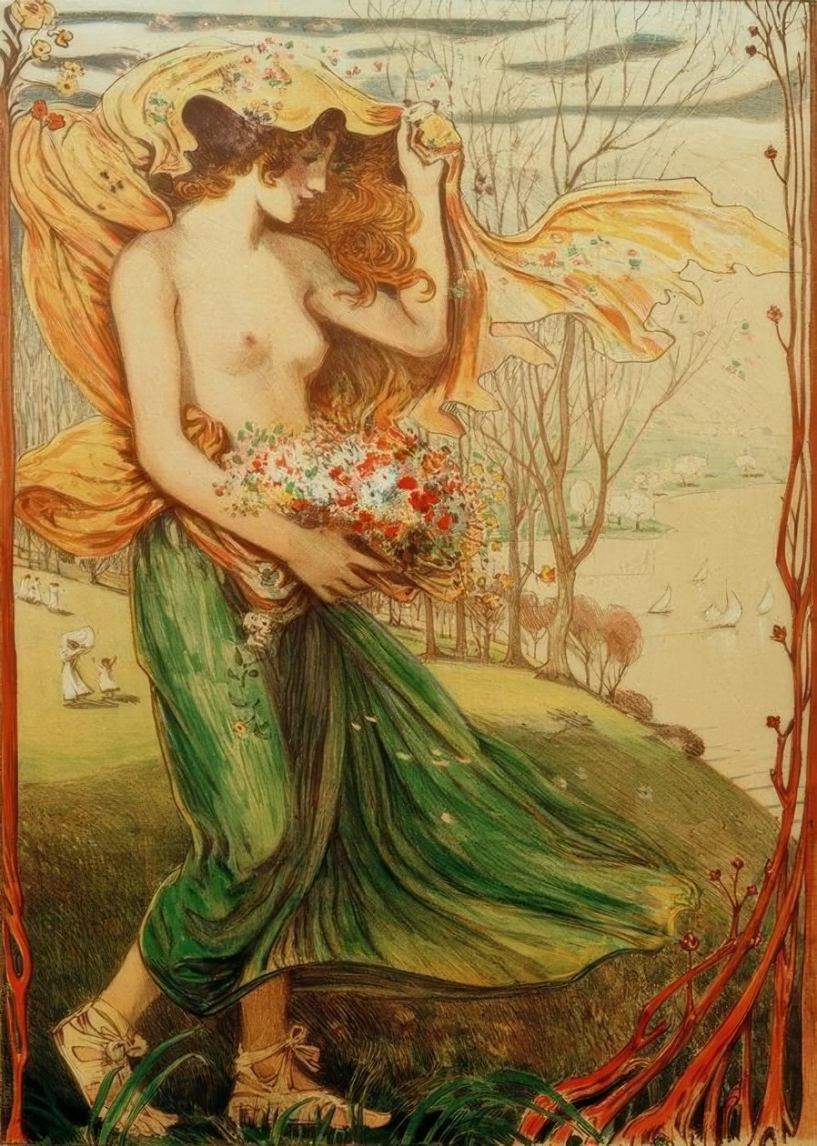 Flora (ritratto di fidanzamento) da Ludwig von Hofmann