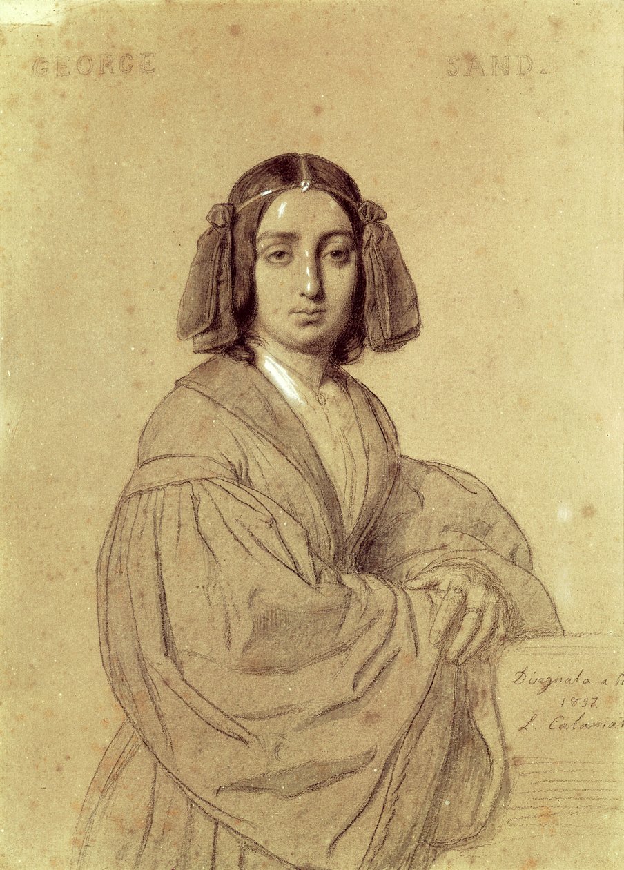 Ritratto di George Sand (1804-76) 1837 da Luigi Calamatta