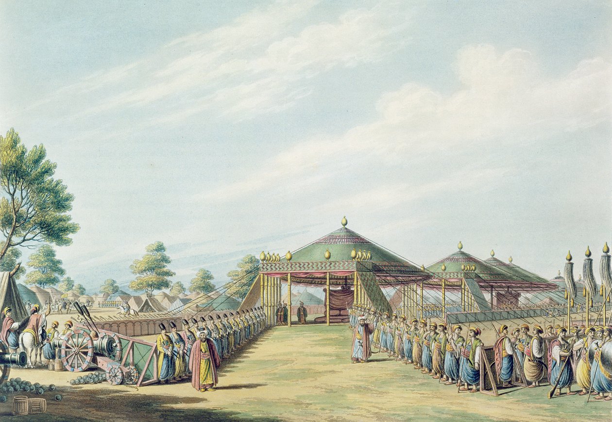 Il campo a Daud-Pascia, pub. da William Watts, 1806 da Luigi Mayer