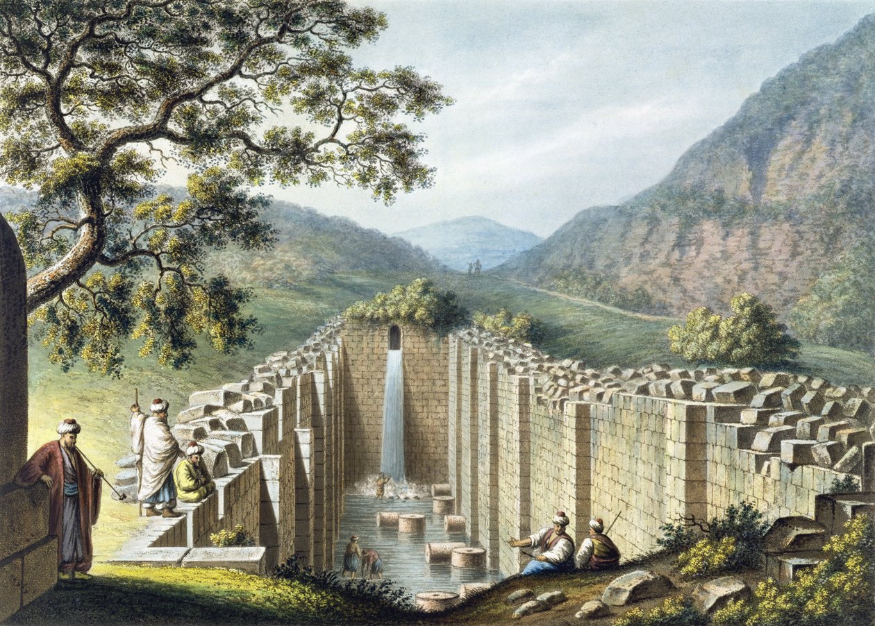 La fontana di Siloah, Gerusalemme, pub. da William Watts, 1801 da Luigi Mayer