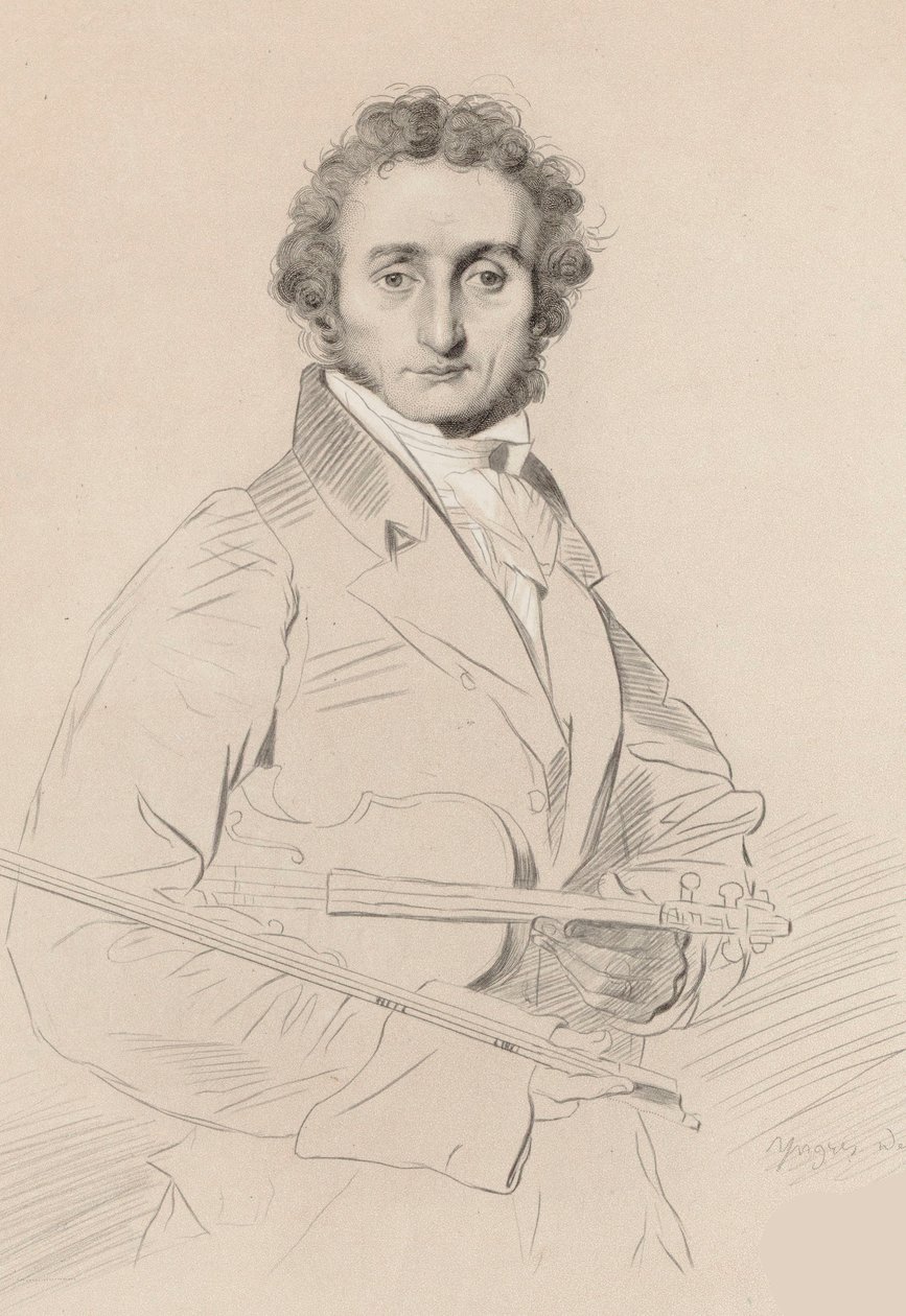 Ritratto di Niccolò Paganini da Luigi Calamatta