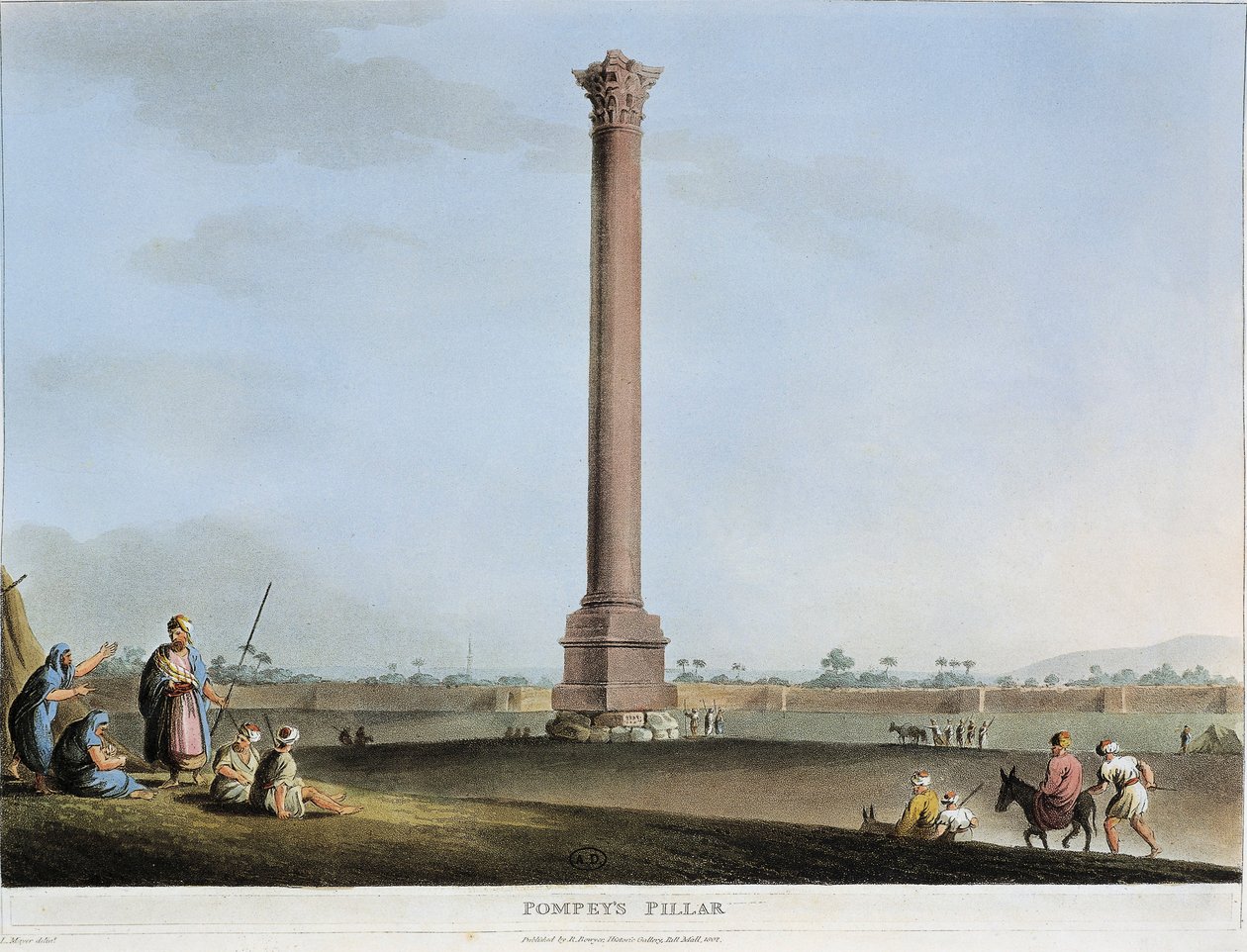 Egitto, Alessandria, Colonna di Pompeo da Luigi Mayer