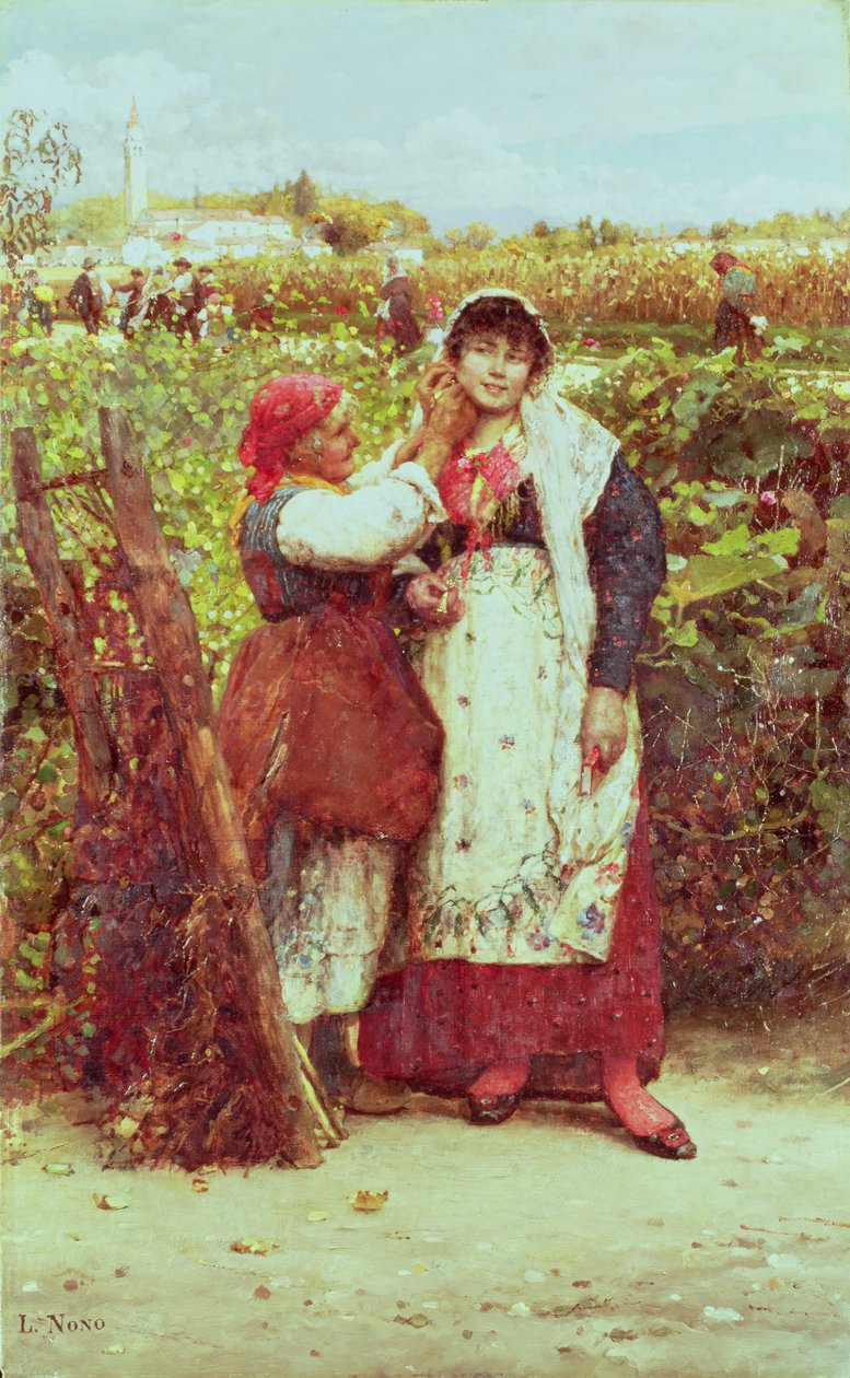 Contadini in un vigneto da Luigi Nono