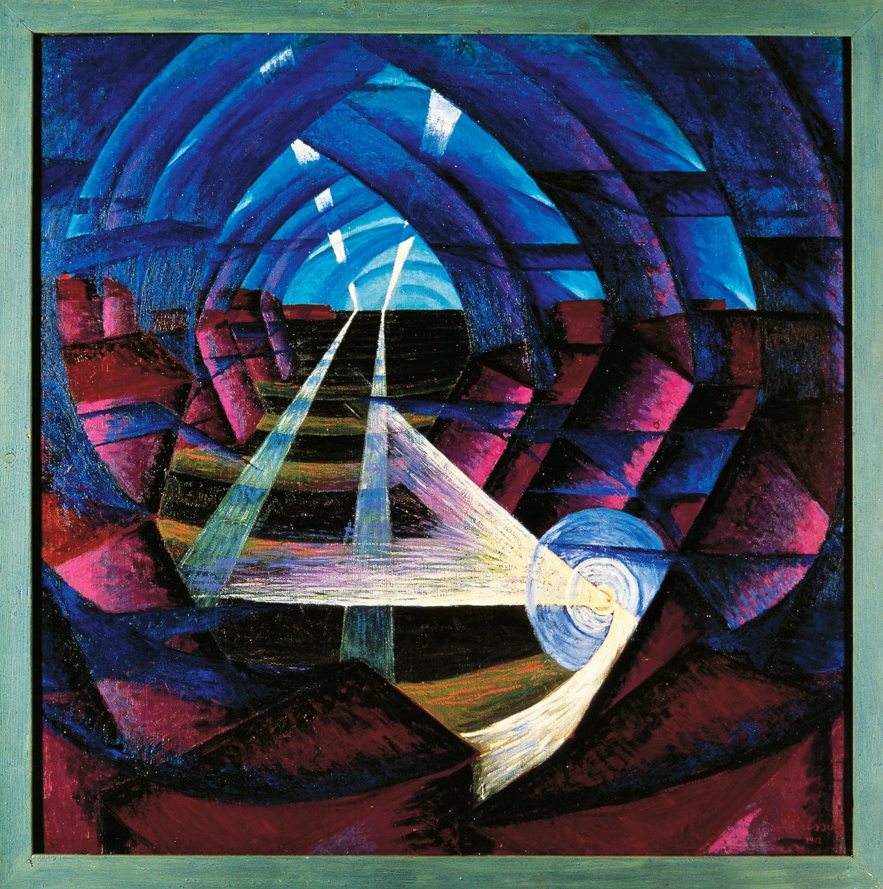 Svizzera, Basilea, compenetrazione di case+luce+cielo da Luigi Russolo