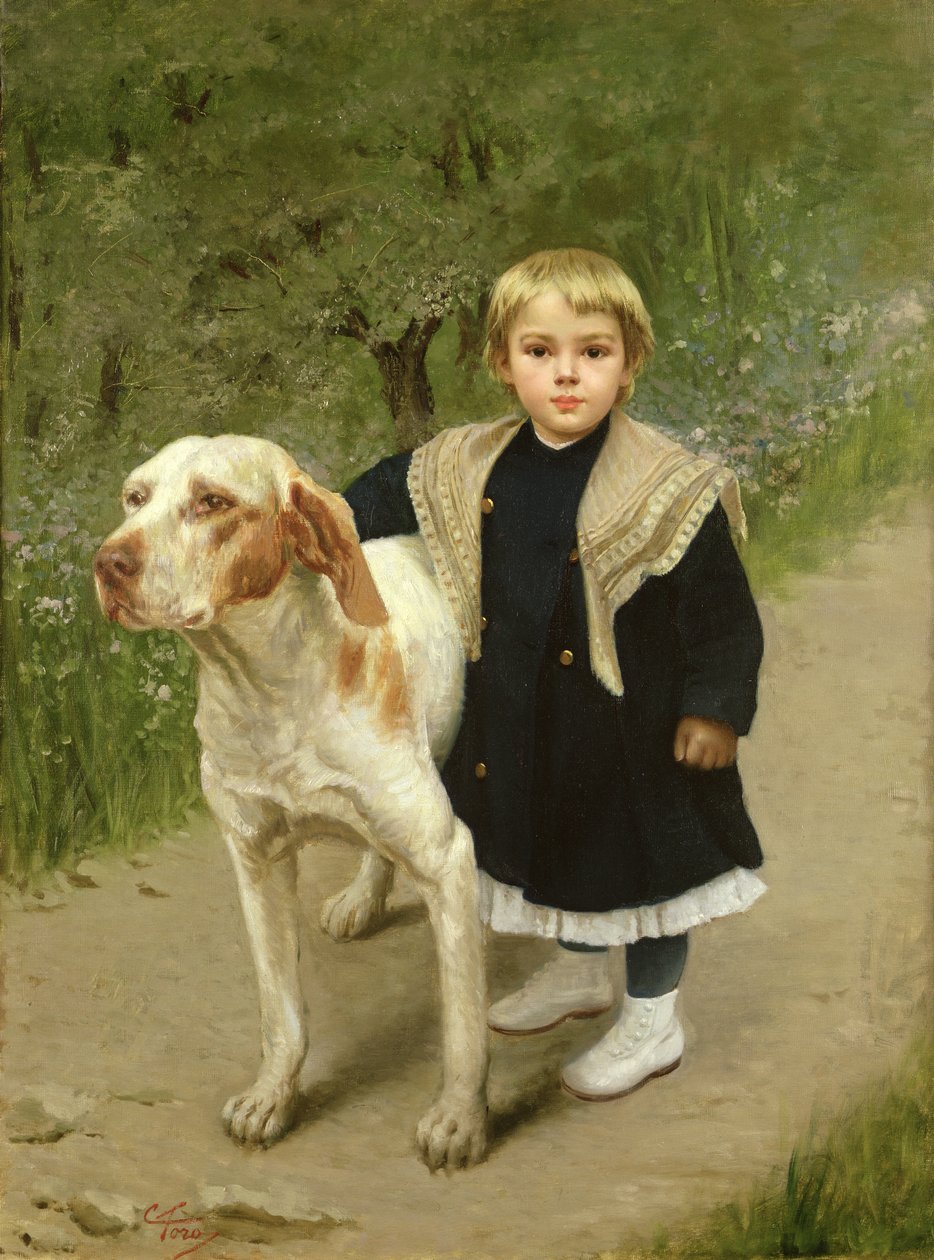 Bambino piccolo e un grande cane da Luigi Toro