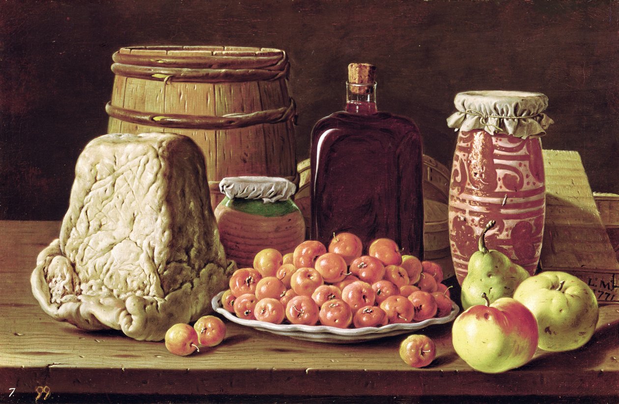 Natura morta con frutta e formaggio da Luis Menendez or Melendez