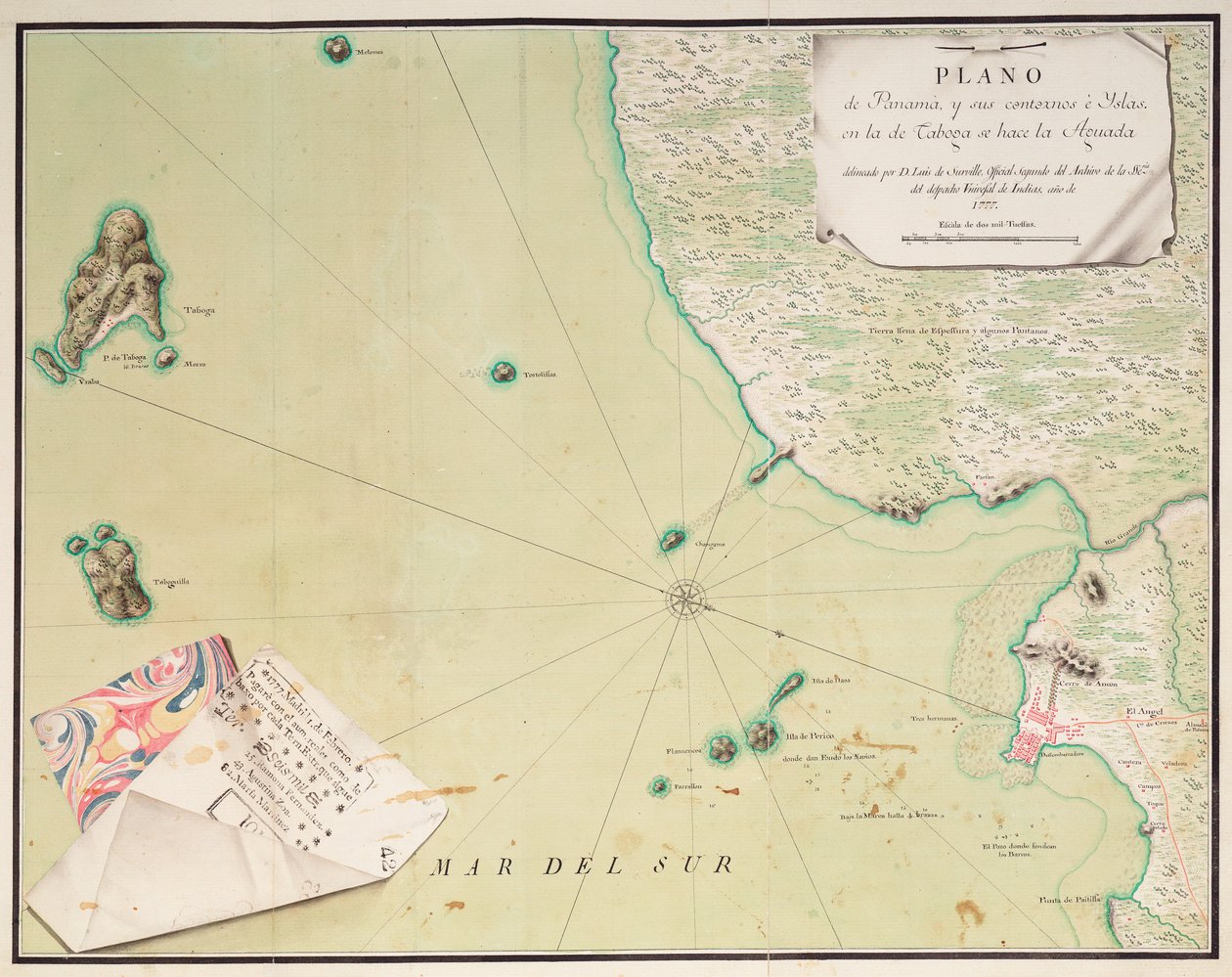 Mappa di Panama da Luis de Surville