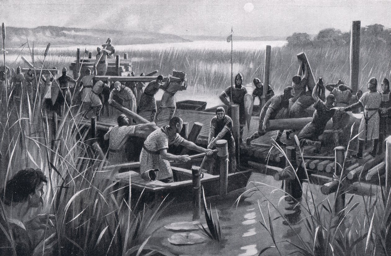 La costruzione della strada rialzata di William a Ely, anni 