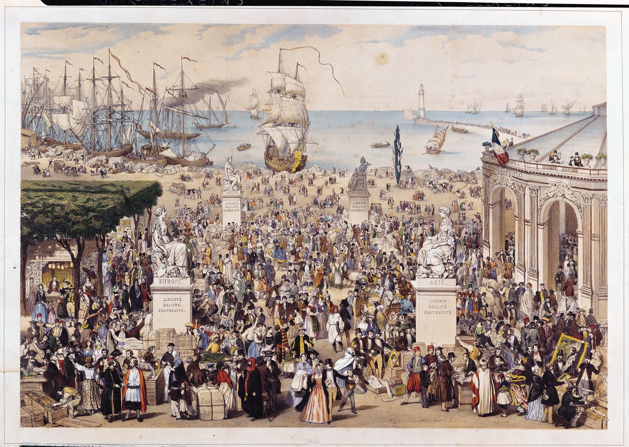 Un Mercato sotto la Repubblica Democratica e Sociale Universale, 1848 da M.C Goldsmid