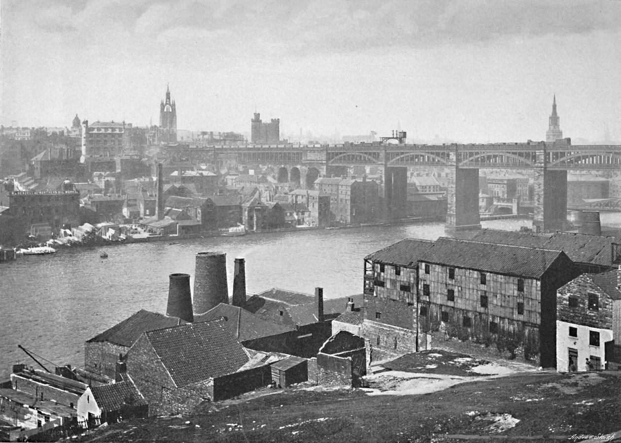 Newcastle-on-Tyne, dai Rabbit Banks, c1896 da M. Aunty