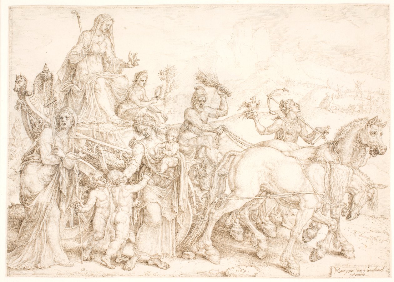 Carro trionfale. Humilitas (Umiltà) da Maarten van Heemskerck