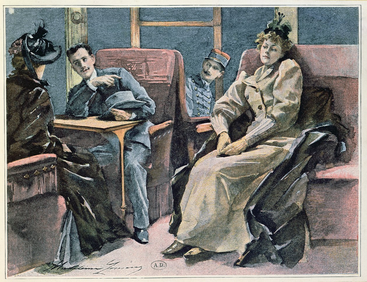 Scena in un treno da Madeleine Lemaire