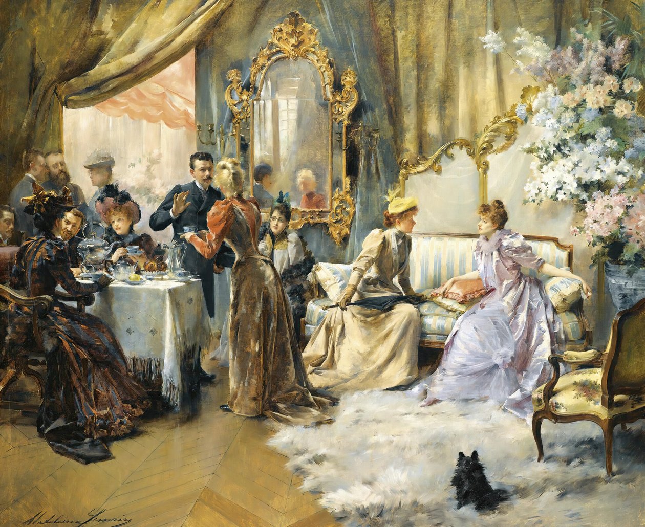 Le Gouter Au Salon Du Peintre da Madeleine Lemaire