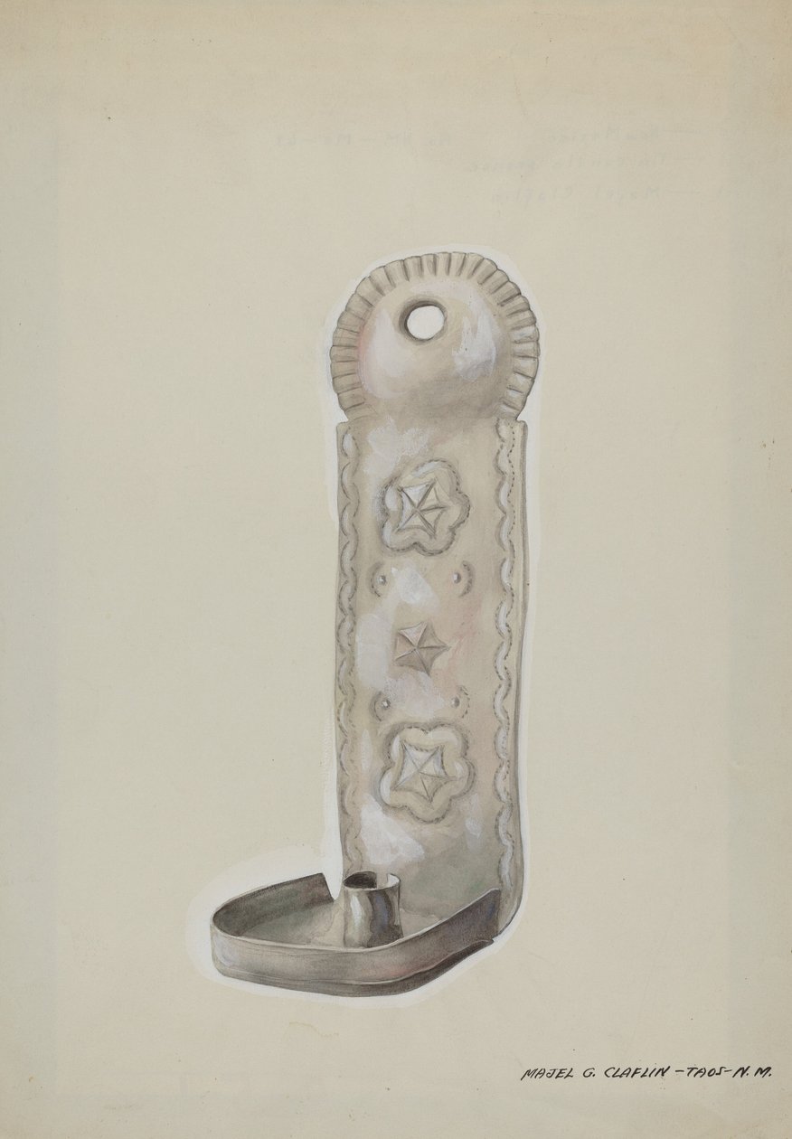 Applique per candele in latta, c. 1937 da Majel G. Claflin