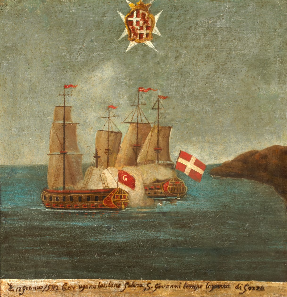 Battaglia navale, 1582, Gozo da Maltese School