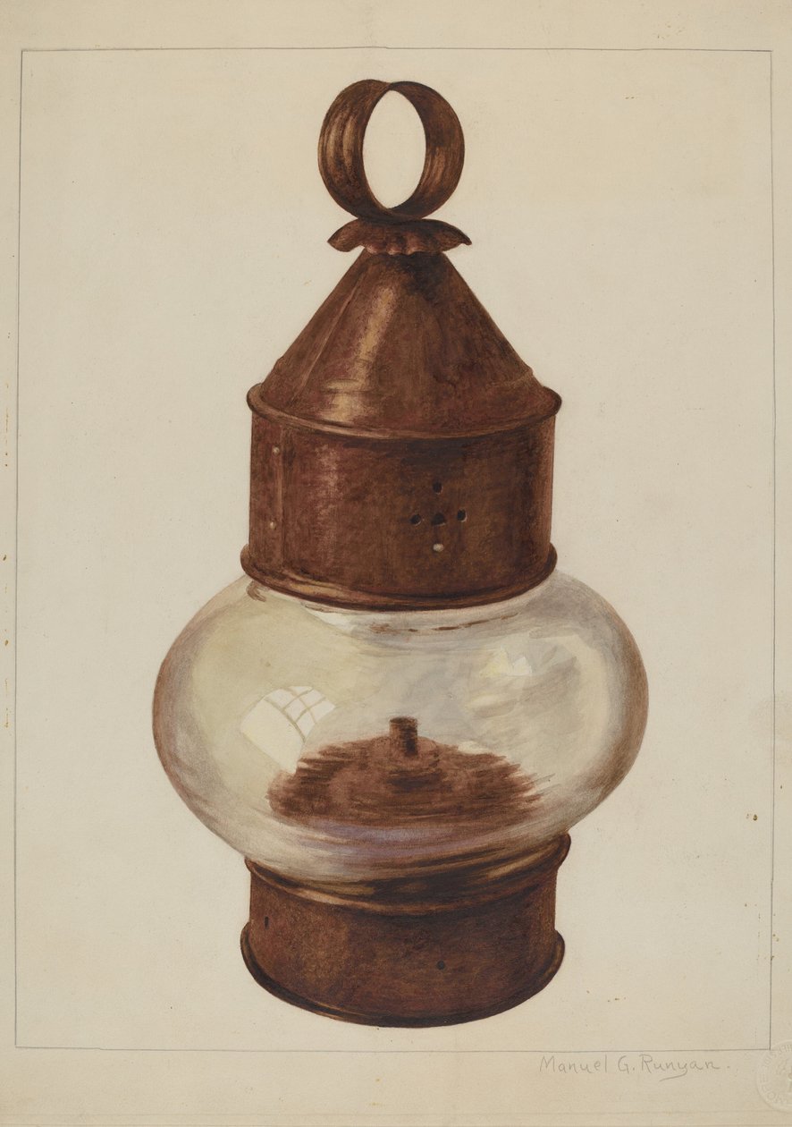 Lampada stradale sospesa, c. 1938 da Manuel G. Runyan