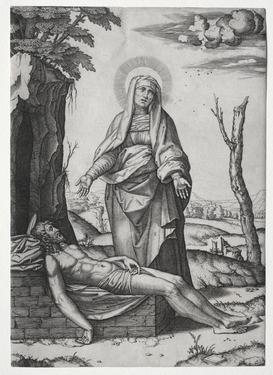La Pietà da Marcantonio Raimondi