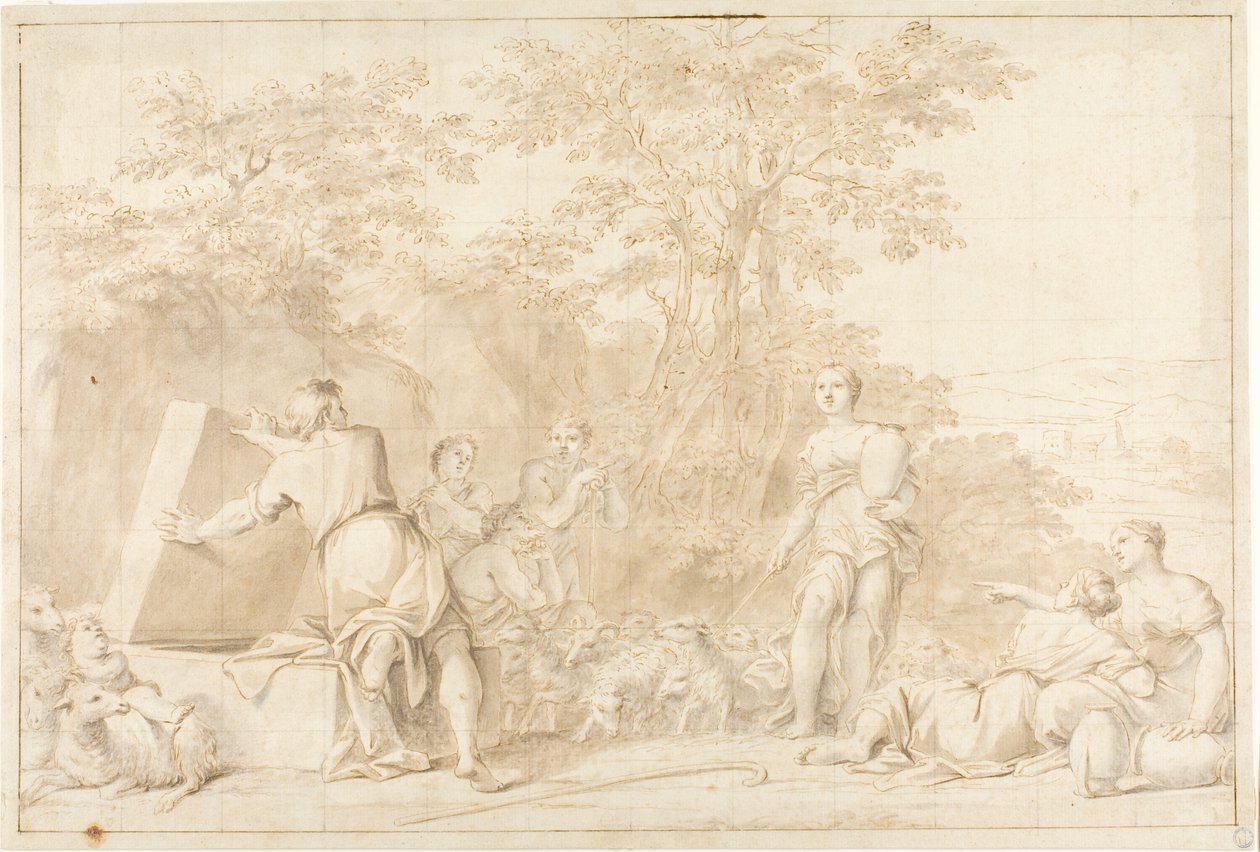 Giacobbe e Rachele al pozzo da Marcantonio Franceschini