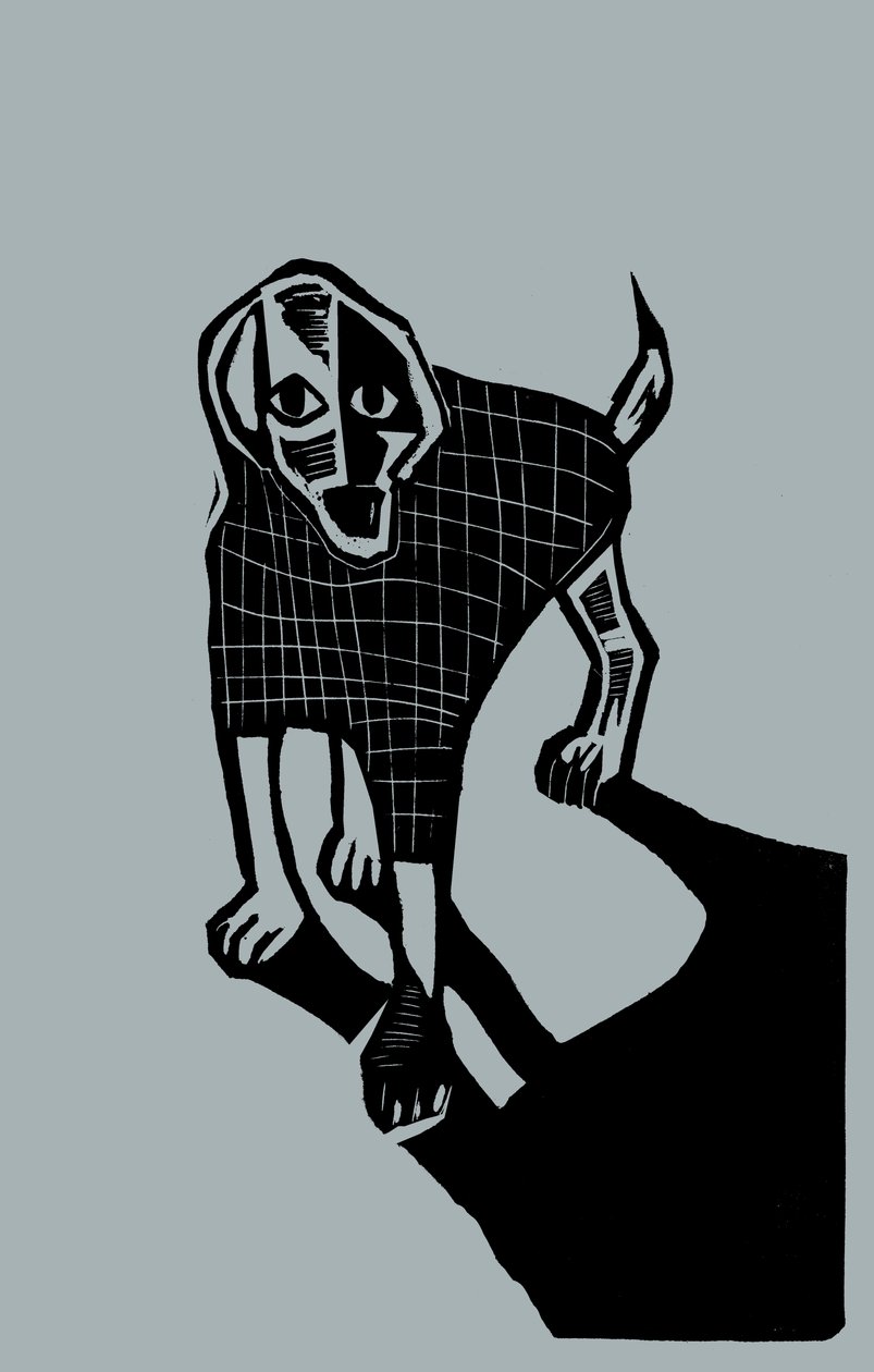 Cane, 2023 (linoleum su carta) da Marco Campedelli