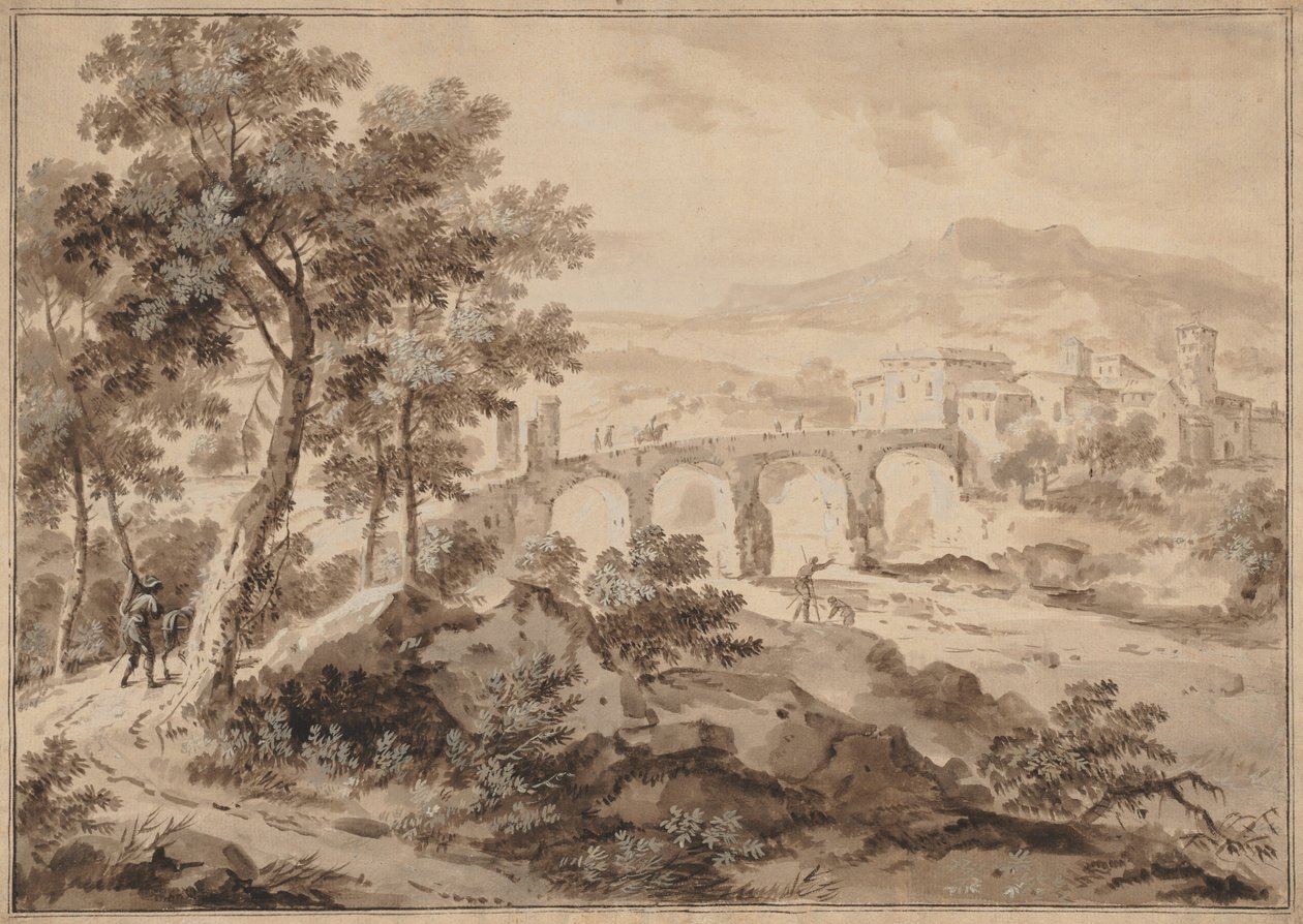 Paesaggio con ponte da Marco Ricci