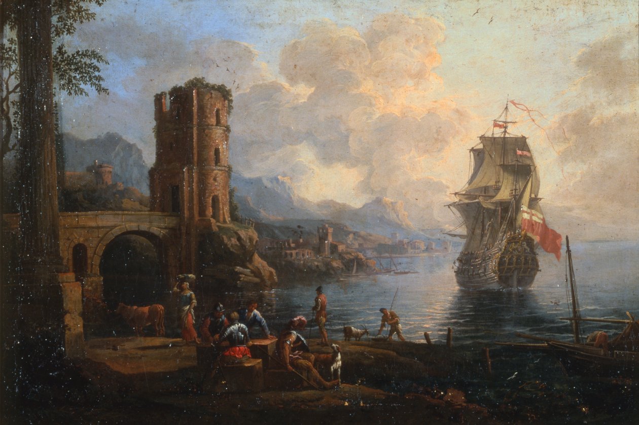 Marina con figure da Marco Ricci