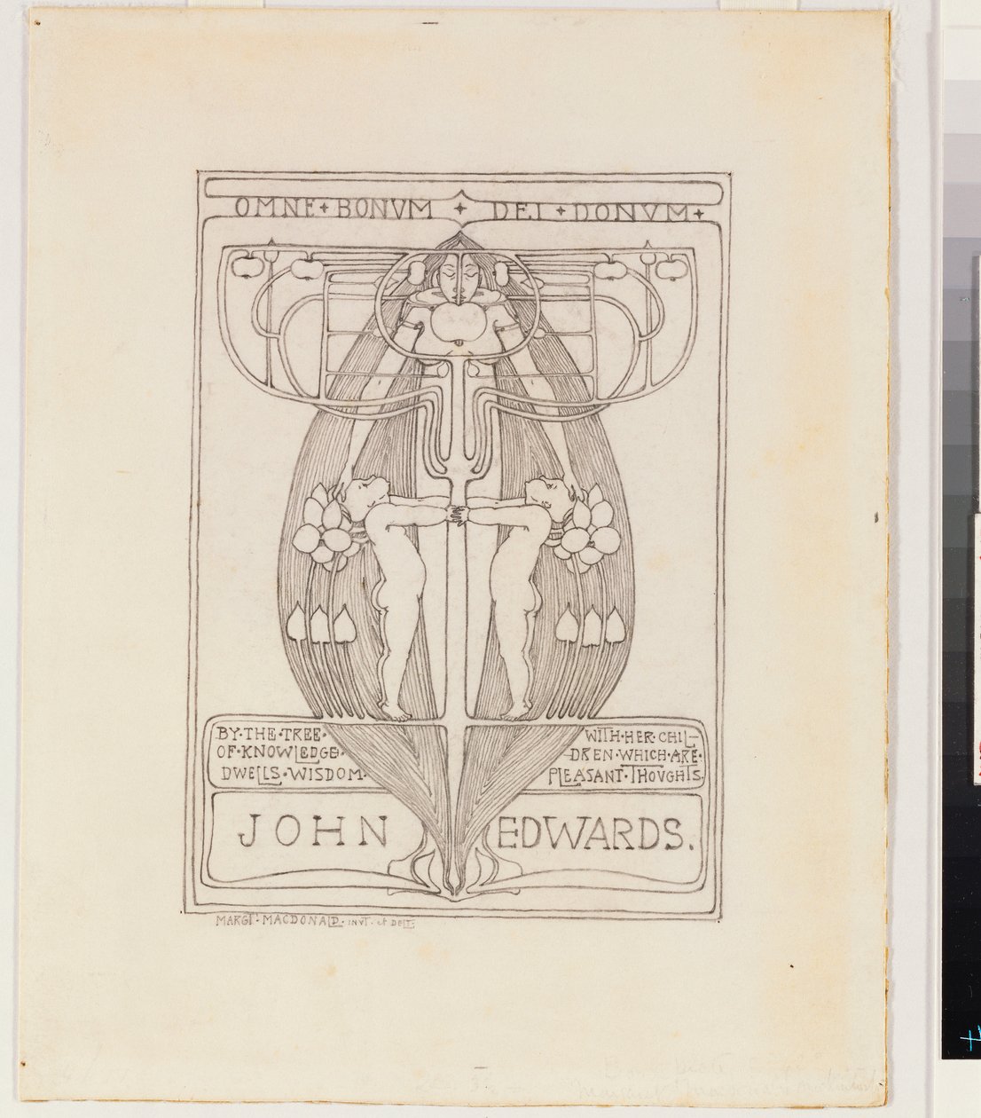 Progetto per un ex libris da Margaret MacDonald Mackintosh