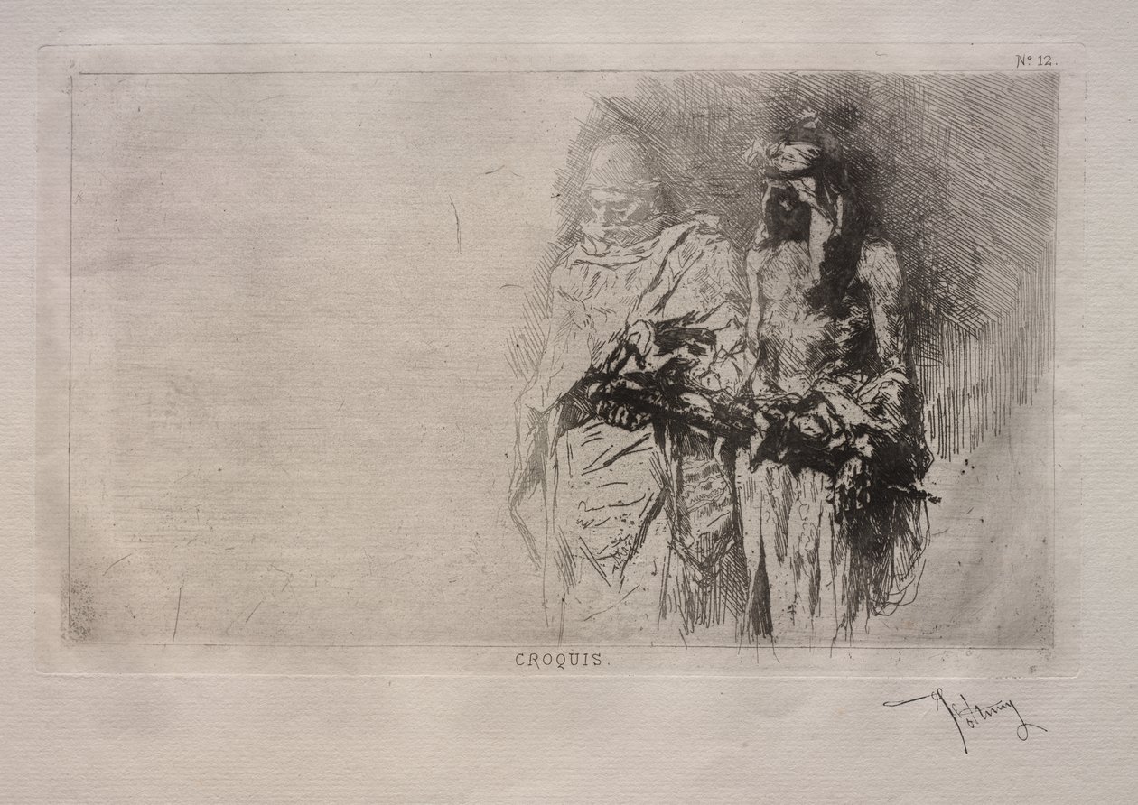 Schizzo (Due figure arabe) da Mariano Fortuny y Marsal