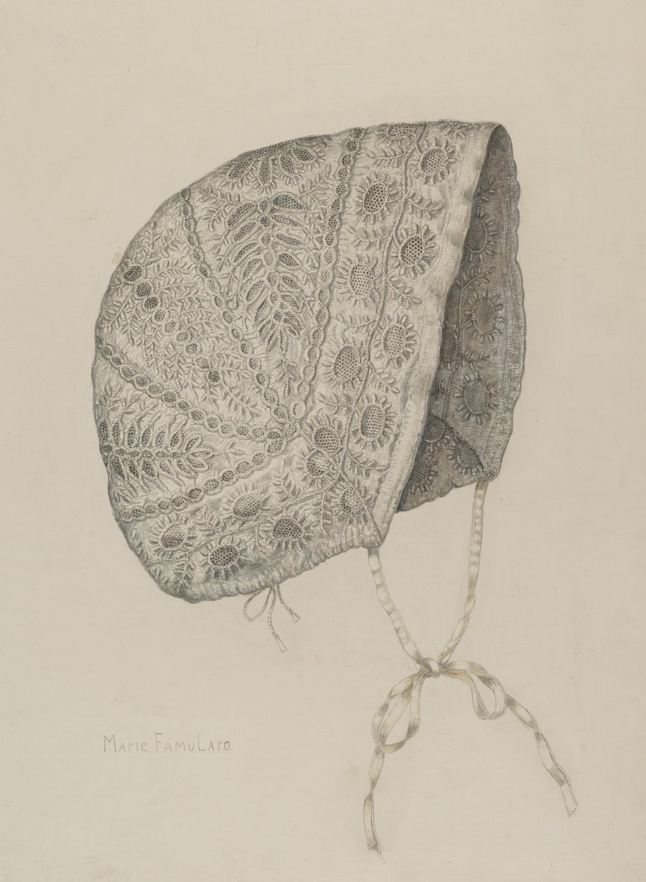 Cappello per neonato, c. 1938 da Marie Famularo