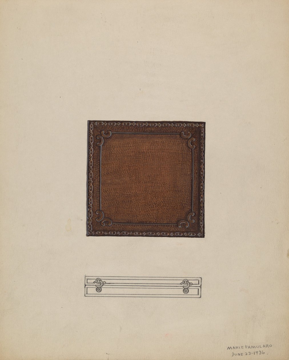 Custodia per medaglie in pelle, 1936 da Marie Famularo