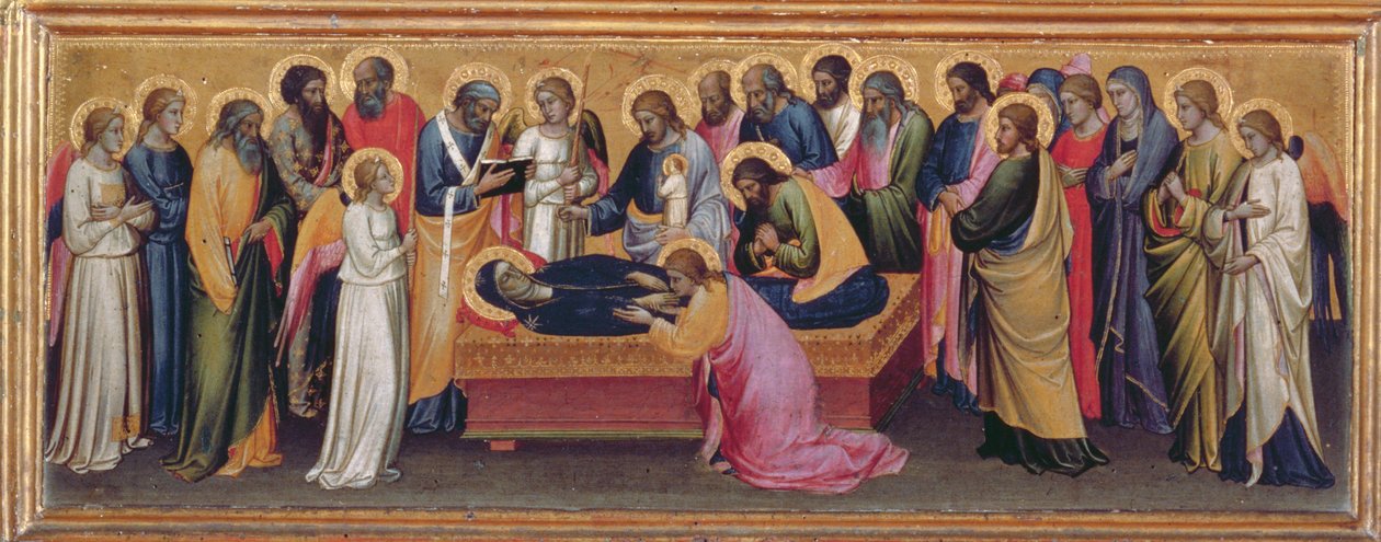 Madonna col Bambino e Santi, dettaglio della predella della Morte della Vergine (dettaglio) da Mariotto di Nardo