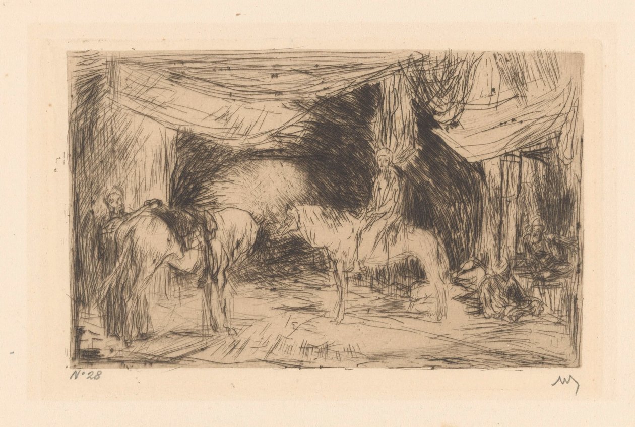 Bazar a Smirne da Marius Bauer (signed by artist)
