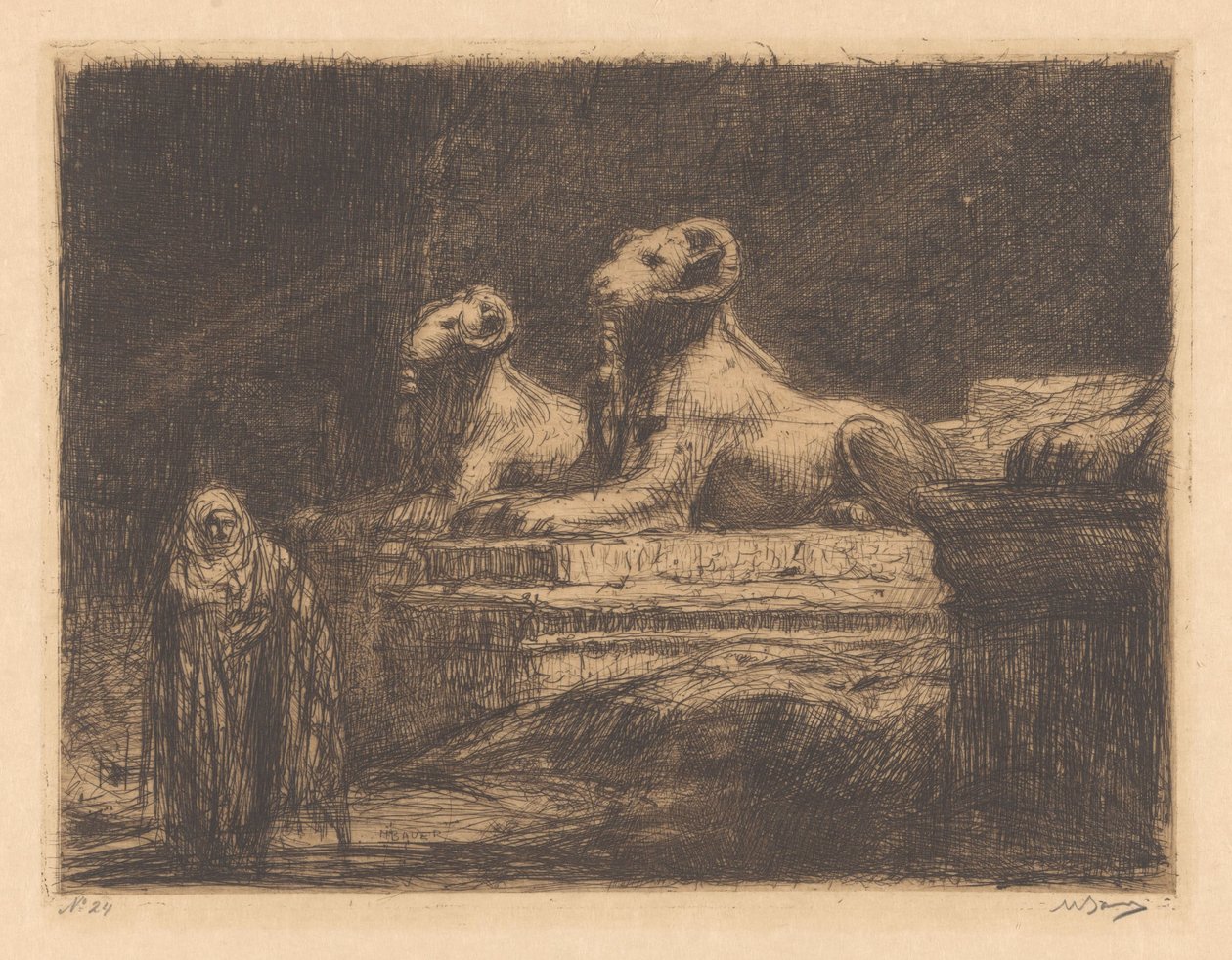 Guardiani del tempio egizio da Marius Bauer (signed by artist)
