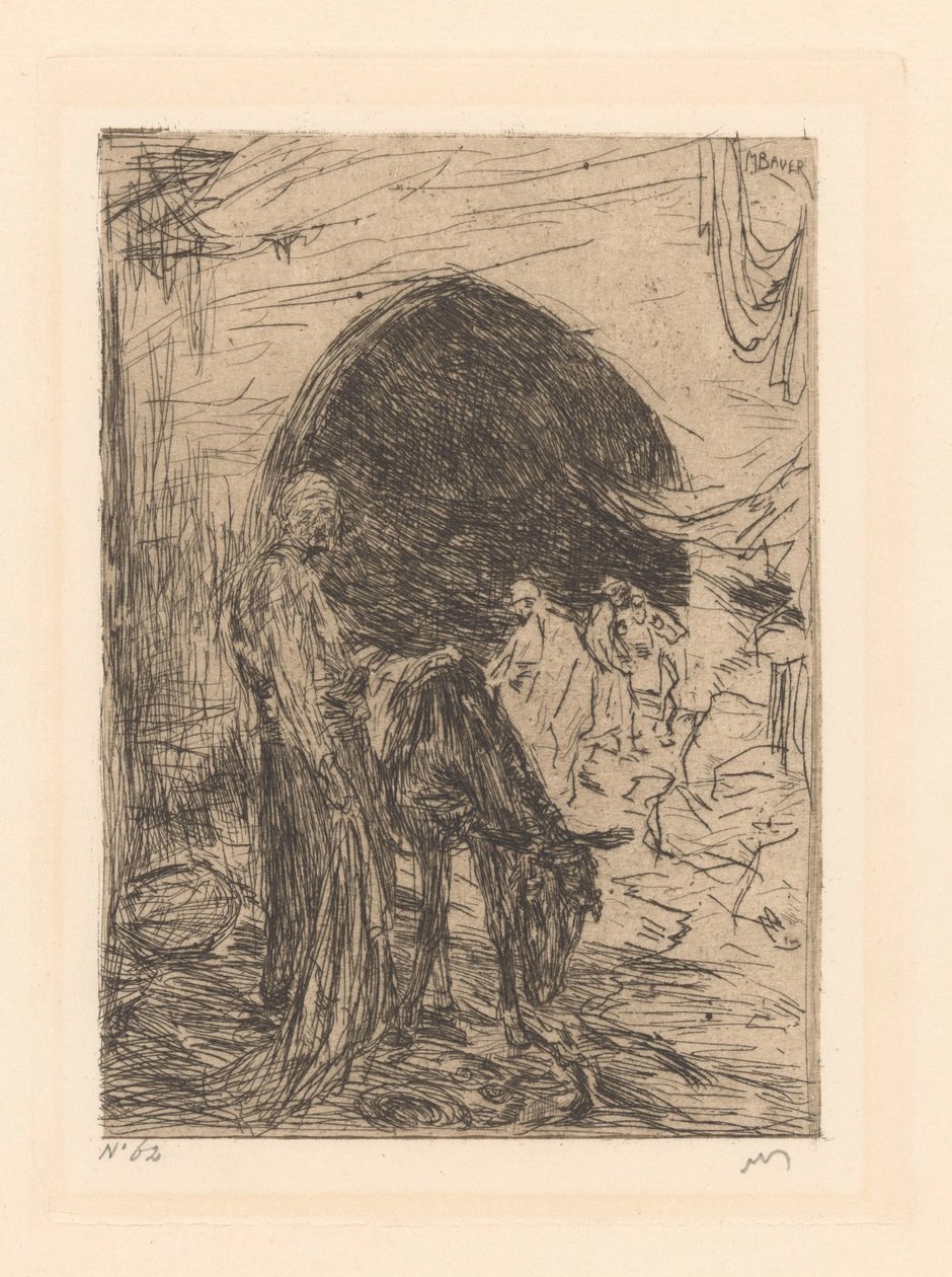 Conduttore di asini a Costantinopoli da Marius Bauer (signed by artist)