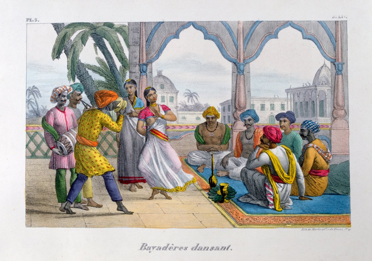 Bayadères che danzano, 1828 da Marlet et Cie