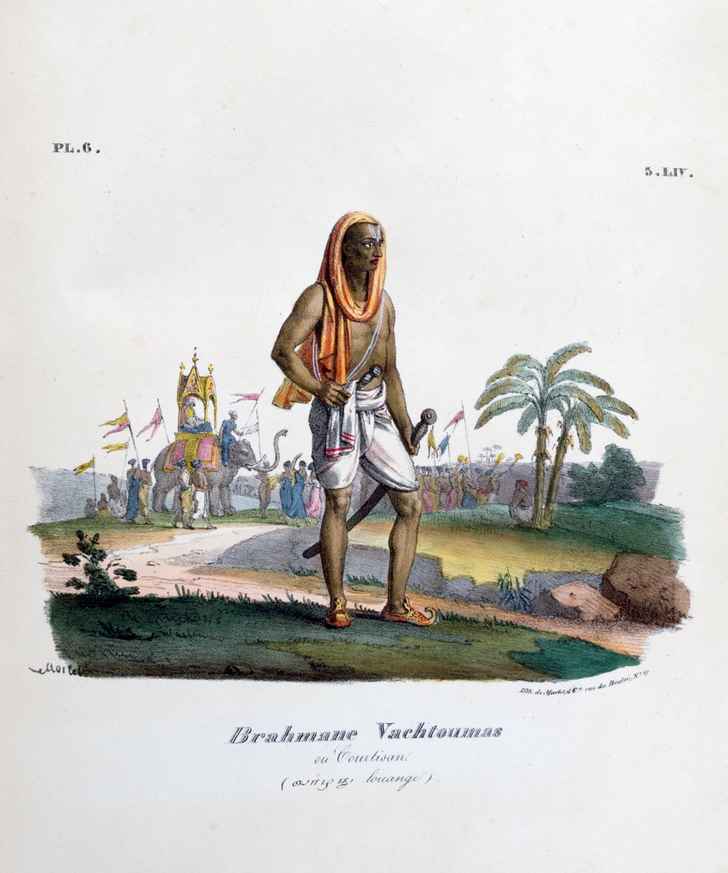 Cortigiano bramino, 1828 da Marlet et Cie