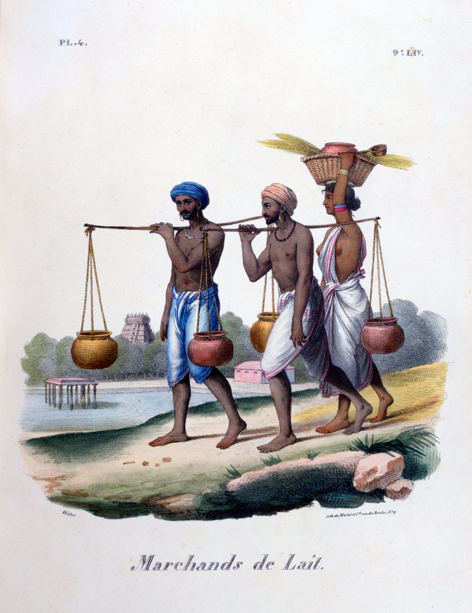 Mercanti di latte, 1828 da Marlet et Cie