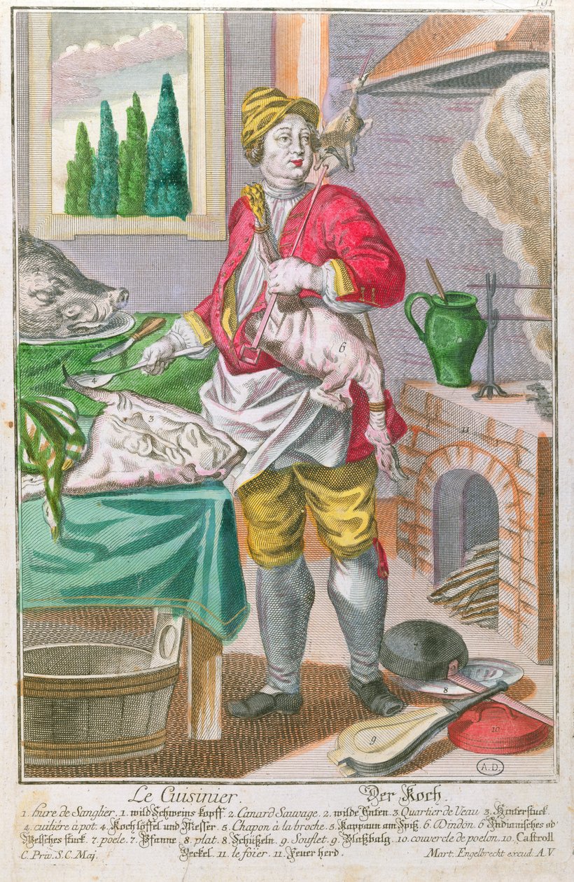 Il cuoco, c.1735 da Martin Engelbrecht