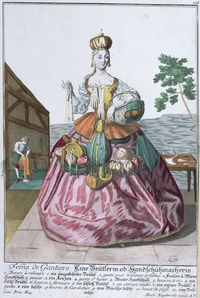 La moglie del guantaio, c.1735 da Martin Engelbrecht