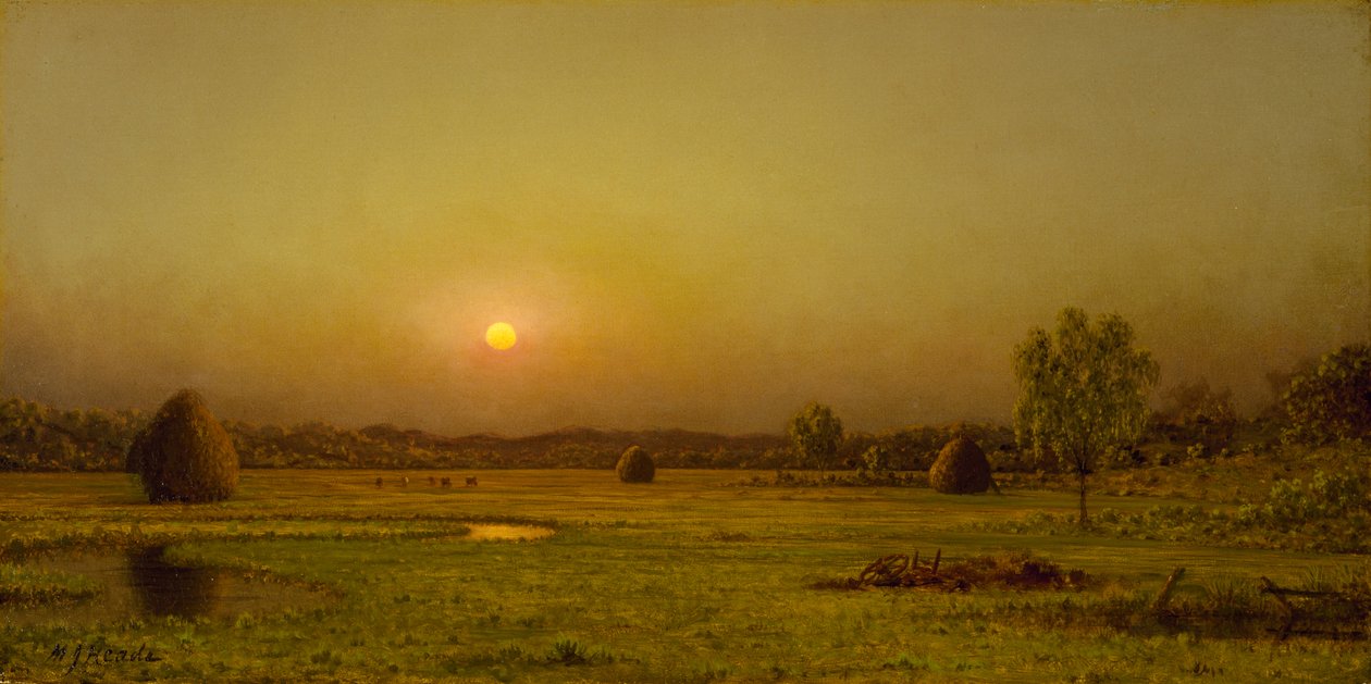 Tramonto nella Palude, Newburyport, Massachusetts, c. 1876-1882 da Martin Johnson Heade