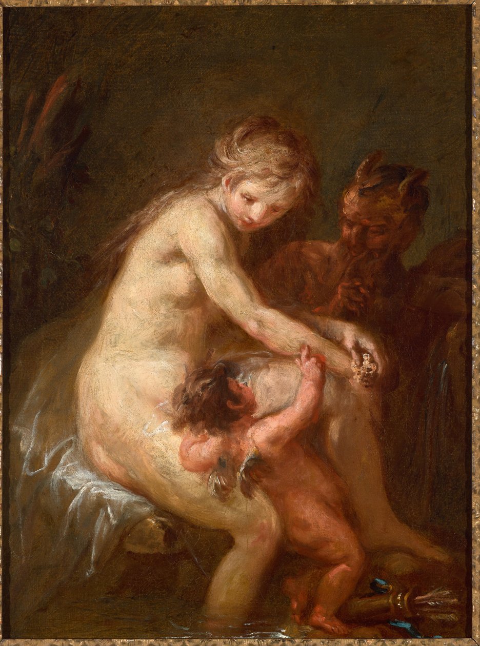Ninfa e fauno con Cupido da Martin Johann Schmidt