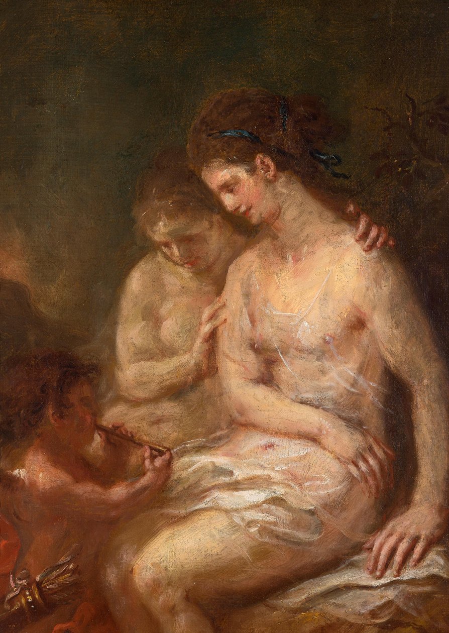 Due ninfe con Cupido da Martin Johann Schmidt