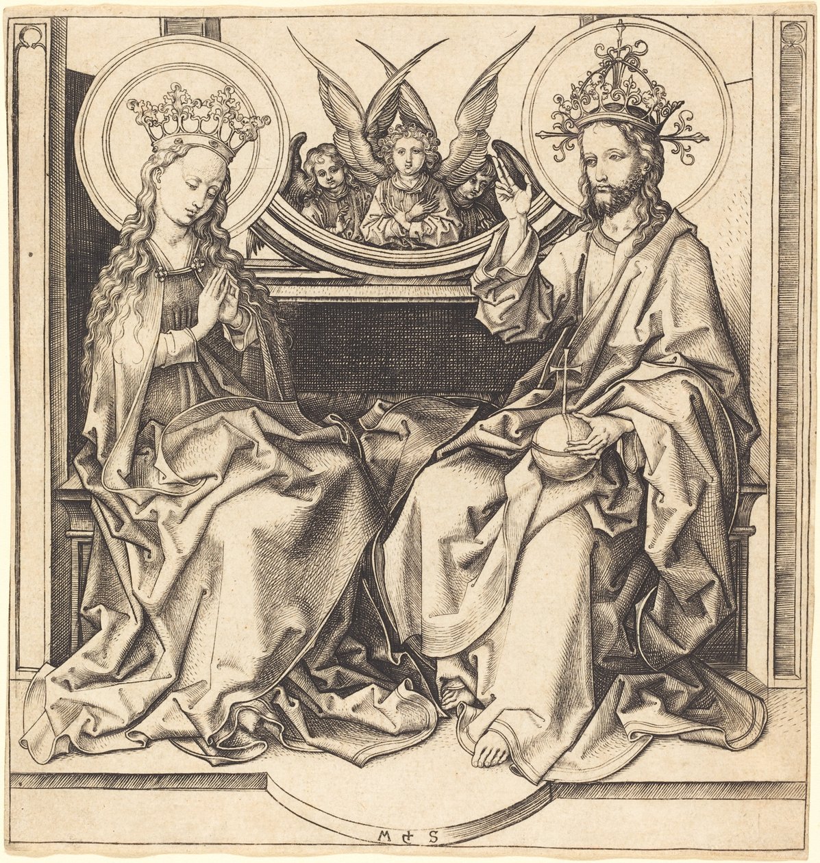 Cristo benedice la Vergine da Martin Schongauer