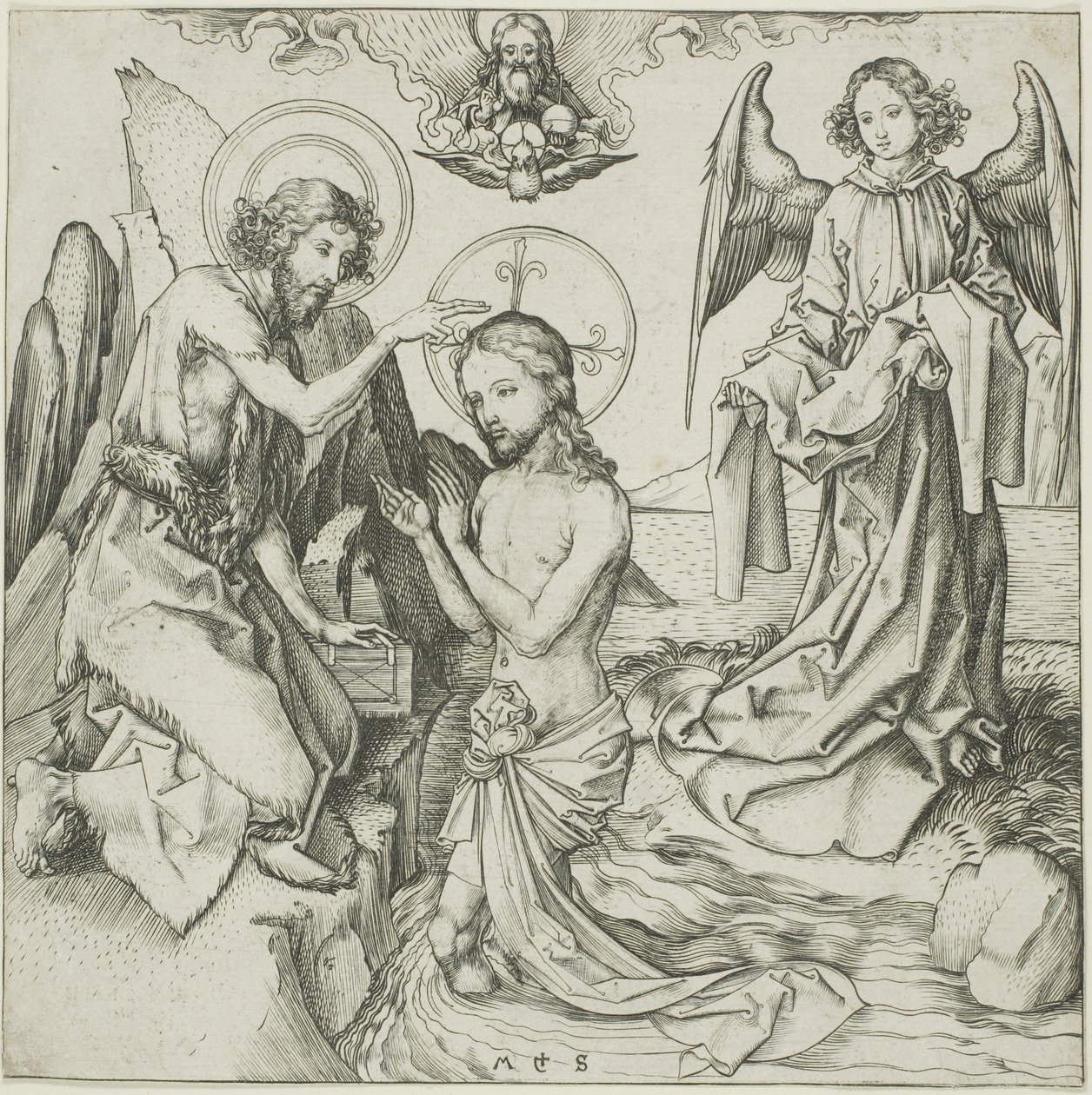 Il Battesimo di Cristo da Martin Schongauer